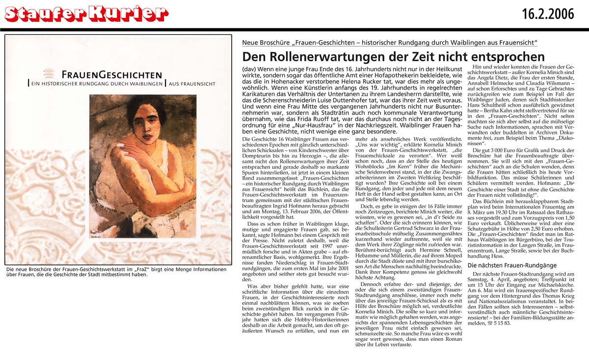 Broschüre Frauengeschichten