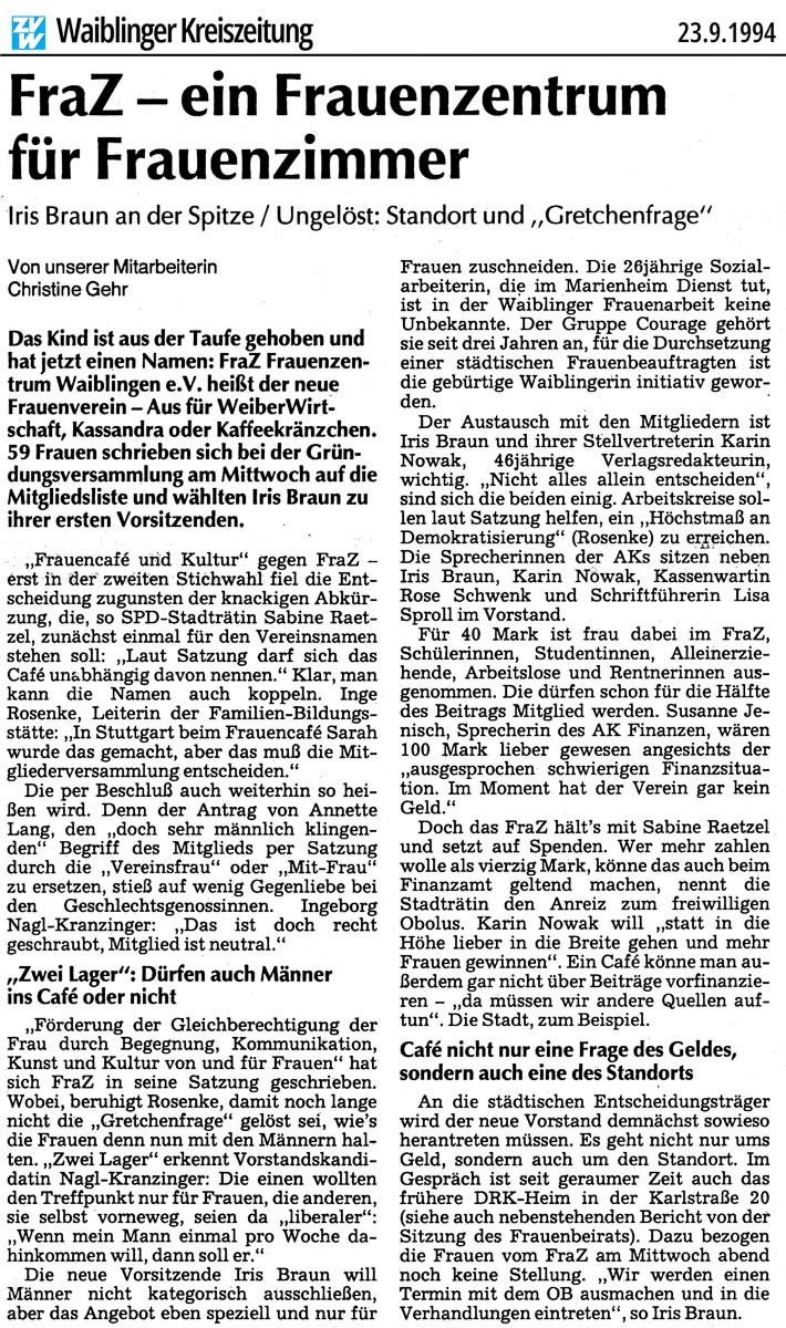 Frauenzentrum für Frauenzimmer