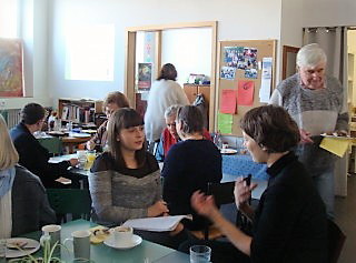 Diskussion bei der Schokomatinée Diskussion bei der Schokomatinée