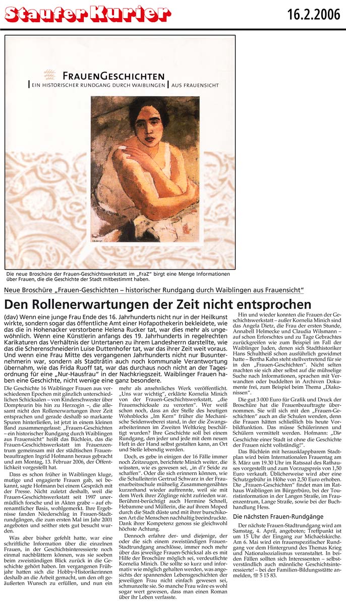 Broschüre Frauengeschichten
